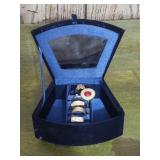 Velvet Jewelry Box with Costume Gold/Diamond