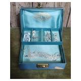 Jewelry Box w/Costume Jewelry 7.5
