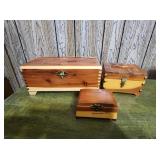 3 Cedar Jewelry Boxes
