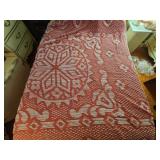 Full Size Pink/White Chenille Bedspread