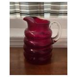 Ruby Red Harpo Glass Pitcher 9
