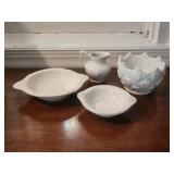 Mini Water Pitcher with Bowl/ Milk Glass Bowl