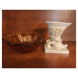 Vtg. Amber Carnival Glass w/ 1963 Inarco Base