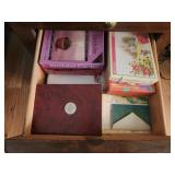 Two Drawers of Office Supplies w/Greeting Cards