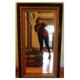 Vintage Beveled Ornate Black & Gold Wall Mirror