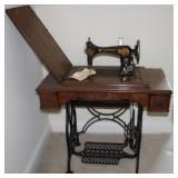Antique The Eldredge E Sewing Machine & Table