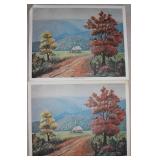 2pc. 1981 The Old Country Church Prints Signed