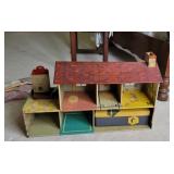 Tin Doll House w/ Lights & Furniture