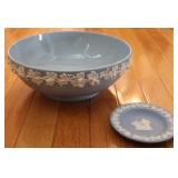 Vintage English Wedgewood Blue Plate & Bowl