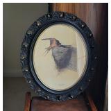 Oval Framed Barn Swallow Print