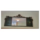 Gold Leaf Triple Panel Mirror w/ Murals