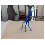 Cobalt Blue Hand Blown Glass Deer