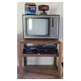 Vtg Sony 19" TV w/ VHS, Atena, & Rolling Cart
