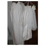 Vintage Wedding Dress w/ Train & Head Veil