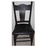 Antique Spindle Back Carved Dining Chair