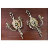 Vintage Brass Tassel Knotted Candle Sconces
