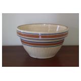 Antique Mixing Batter Bowl Pink/ Blue Stripped
