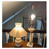 2 Hand Painted Glass Lamps