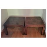 Matching Henredon End Tables w/ Metal Corners