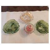 Royal Shell Candy Dish & Loganberry Bowls