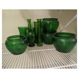 Collection of Green Glass - Vases
