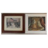 Liberty Bell & Valley Forge Prints (One Framed)