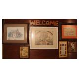 Kitchen Framed Prints Collection w/ Welcome Sign