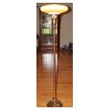 Vintage Torchiere Style Brass Base Floor Lamp