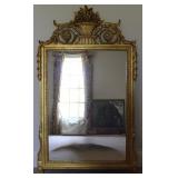 Gold Ornate Floral Basket Wall Hanging Mirror