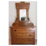 Atq 3 Drawer Swing Mirror Vanity Dresser