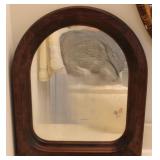 Vintage Wooden Framed Arched Top Mirror