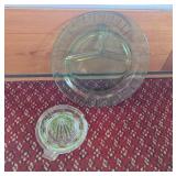 Uranium Glass Juicer & Divided Plate