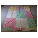 Vintage Hand Stitched Patterned Quilt