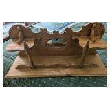 Oak Plate Rack/Shelf with Mirror