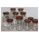 10pc. Glass Jar w/ Wooden Lid Collection