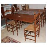 Vintage Drop Leaf Dining Table w/ 5 Chairs