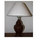 Vintage Brown Ceramic Urn Style Table Lamp