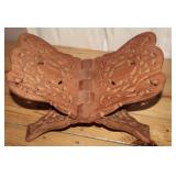Hand-Carved Wooden Folding Book Stand