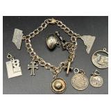 Sterling Silver Charm Bracelet with Charms