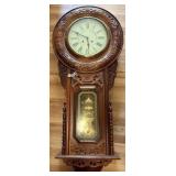 Hand-Carved Solid Hardwood Regulator Clock