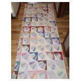 Vintage Hand Sewen Fan Patchwork Quilt