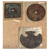 Set of Three Large East Asian Cast Coins or Tokens