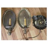 3pc Metal Wall Sconce & Table Lamps