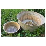 Set of Two Galvanized Steel Wash Tubs