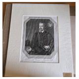 Historic Engraved Portrait of Edwardus Warren de P