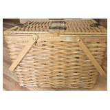 Woven Wooden Picnic Basket