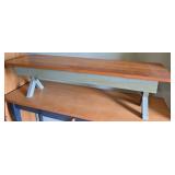 Wooden Bench w/Painted Legs