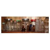 Collection of Assorted Vtg Glass Bottles & Jar