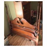 Solid Wood Bed Frame w/Turned Posts