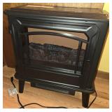 Electric Fireplace Space Heater w/Faux Logs